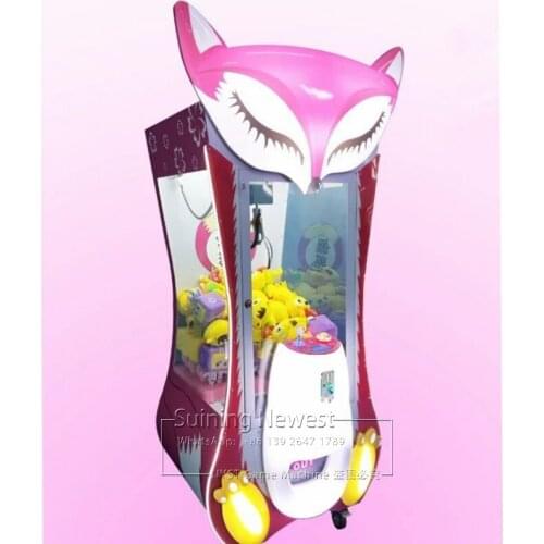 Suining Newest Students Children Amusement Device Token Coin Operated Arcade Game Machine Fox Dolls Toys Claw Cranes Machine