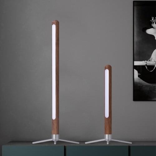 LED Wooden Table Light Modern Simple Design Vertical Indirect Lighting Atmosphere Lamps 360° Adjustable Portable Ambient Lamp