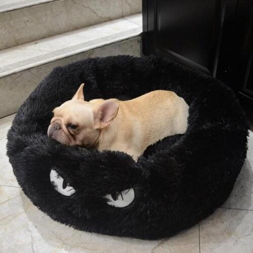 Warm Fleece Dog Cat Bed Round Pet Lounger Cushion For Small Medium Large Dogs Cat Winter Dog Kennel Puppy Mat Pet Bed