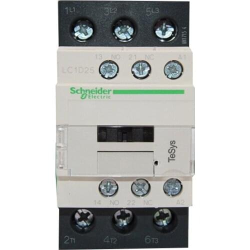 AC Three-phase Exchange contactor 3P 25A 24v 50/60Hz LC1D25B7C One open and one closed Coil voltage Original authentic