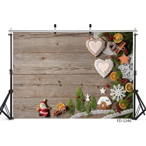 Father Christmas Star Heart House Plank Photographic Background Vinyl Backdrops Photo Studio for Baby Photobooth Christmas