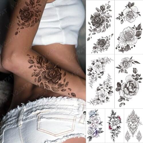 Waterproof Temporary Sleeve tatooo Stickers Lily Lotus Snake Bird Baby Nurture Neck Body Art Fake Transferable tatoo Male Female