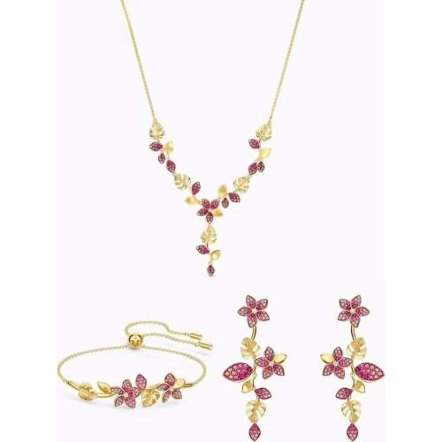 High-quality SWA new style. Tropical flower leaf style necklace elegant and charming fashion jewelry