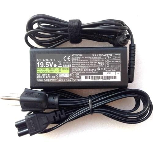 65W for Sony Vaio 19.5V 3.3A Vgp-ac19v43 Laptop AC Adapter Charger