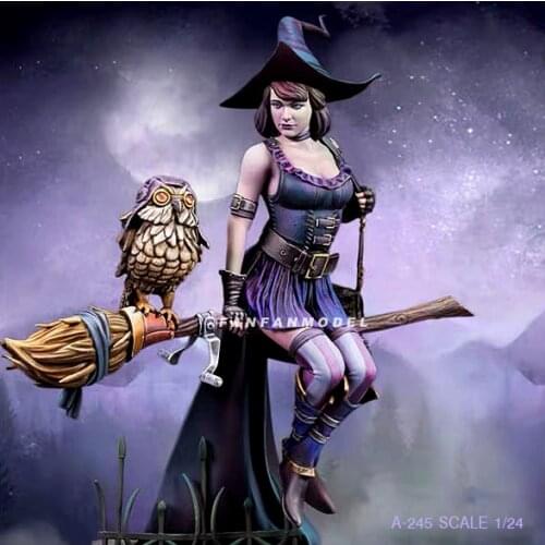 1/24 Resin Model Figure Kits Magic Beauty Witch colorless and self-assembled A-245