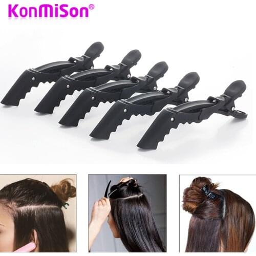 10Pcs Black Hair Grip Clips Hairdressing Sectioning Cutting Hair Clamps Clip Professional Plastic Salon Styling Hair Clips