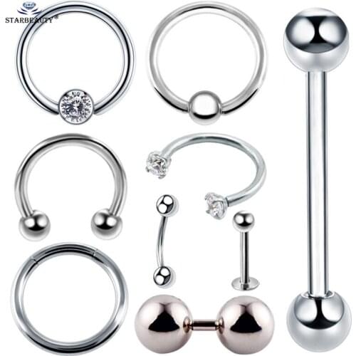 2pcs Multipurpose BCR Face Piercing Helix Nose Ring Sexy Female Genital Piercing VCH Labia Male Scrotum Pubic Foreskin Piercing