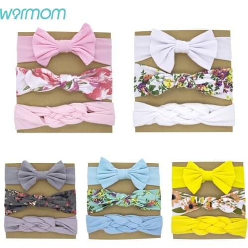 Warmom 3PCS Baby Headband Newborn Baby Headscarf Little Girl Headband Elastic Hairband for Baby Hair Accessories Kids Turban