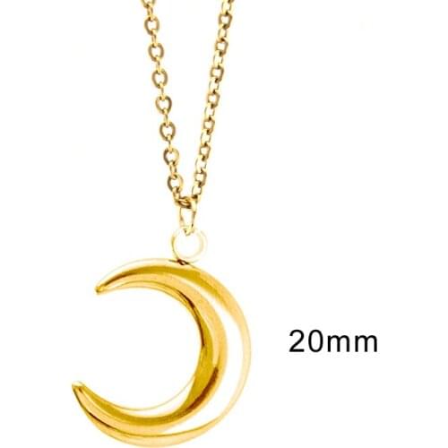 Moon pendant Women Girl Necklace Stainless Steel Cable chain Boho Collier gift good quality Choker