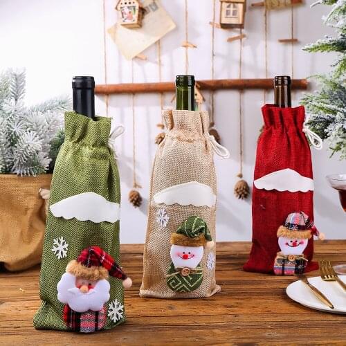 Christmas Wine Bottle Cover Merry Christmas Decorations For Home Christmas Ornament New Year Gifts