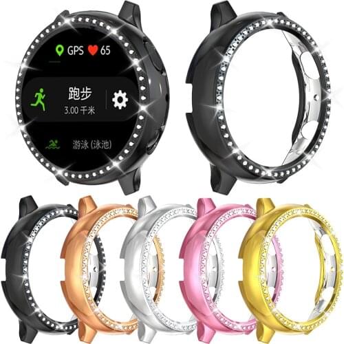 Women Diamond PC Protect Case for Samsung Galaxy Watch Active 2 1 40mm 44mm Cover Bumper for Watch 3 41mm 45mm Lightweight Frame