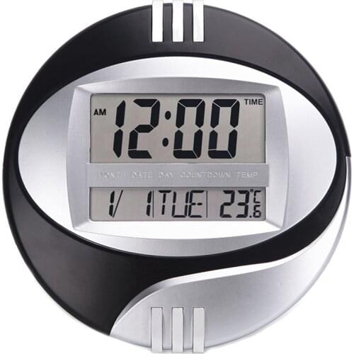 Temperature Display Digital Wall Electronic Clock LCD Moderne Calendar LED Bracket Watch Mute Of Home Office Decoration