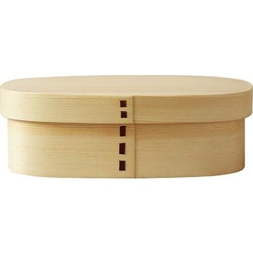 Wooden Single Layer Long Strip Sushi Box Lunch Box Healthy Solid Wood