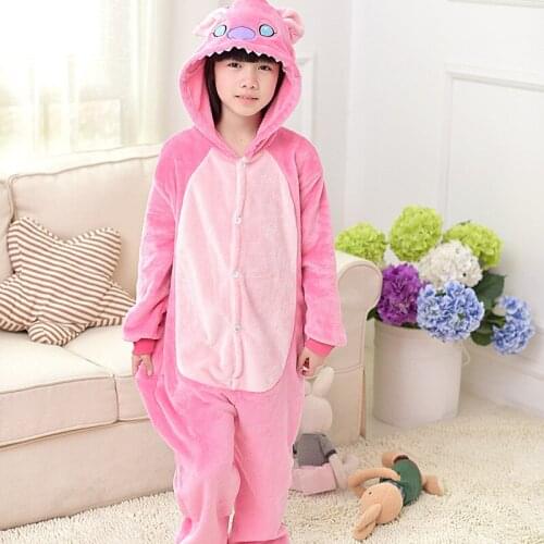 Kigurumi Stitch Kids Pajamas Pijamas For Children Animal Cartoon Blanket Baby Costume Winter Boy Girl Onesie Sleepwear