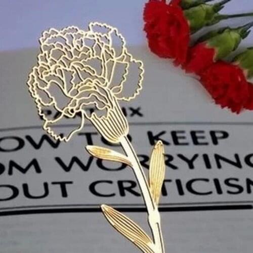 DHL Free Shipping 500 Pieces Metal Gold Carnations Bookmarks Wedding Favor Gift Birthday Party Favors