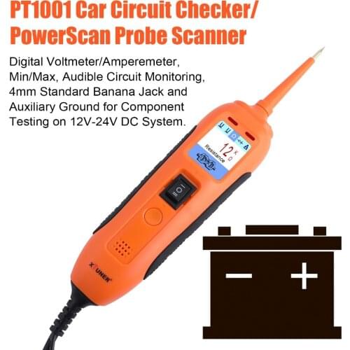 XTUNER PT101 12V/24V Power Probe Circuit Tester DC/AC Electrical System Diagnostic Tool Voltage Current Test Car battery Tester