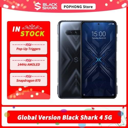 Global Version Black Shark 4 5G Gaming Phone 6.67 inch Snapdragon 870 Octa Core 48MP Triple Camera BlackShark 4 Mobile Phone