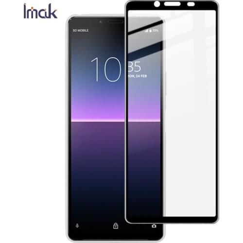 Imak Pro+ Sensitive Touch Full Coverage Glass for Sony Xperia 10 II Tempered Glass by Full AB Glue Adsorb