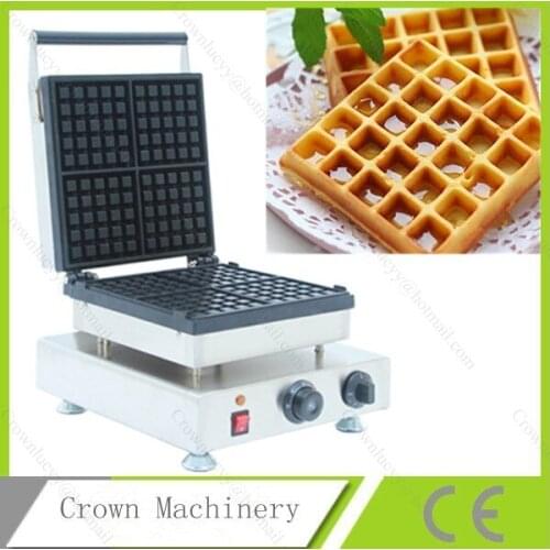 Commercial Use Non-stick 110v 220v Electric 4-Slice Belgian Waffle Baker Maker Machine Iron Mold