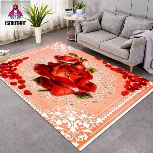 Rose by Ismot Esha Large Carpets for Bedroom Flower Living Room Floor Mat Pink Center Rug 122x183cm 3D Print Petal Alfombra