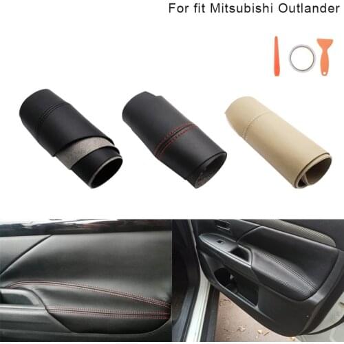 Car Interior Door Handle Panel Armrest Microfiber Leather Cover For Mitsubishi Outlander 2014-2018 Car Interior Mouldings
