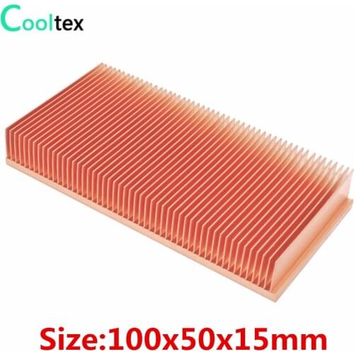DIY Pure Copper Heatsink 100x50x15mm Skiving Fin Heat Sink Radiator Cooling for Electronic Chip LED Heat dissipation