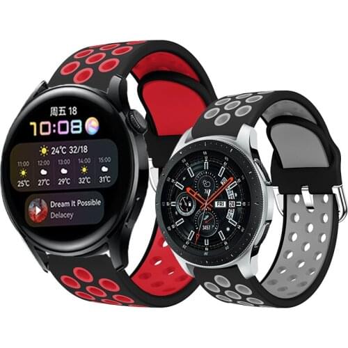 Watchband 20mm 22mm Silicone Band For Galaxy Watch3 46mm 42 Active 2 S3 Bracelet Amazfit bip band For Huawei Watch 3/3 pro Strap