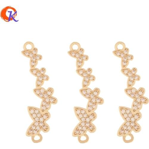 Cordial Design 40Pcs 9*29MM Jewelry Making/Earring Findings/Jewelry Accessories/Hand Made/CZ Butterfly Charms/DIY Connectors