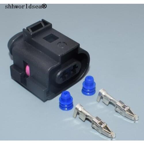 Shhworldsea 2 pin 3.5MM auto sensor wiring harness plug 1J0973722A CAR electrical waterproof horn plug 1J0 973 722 A