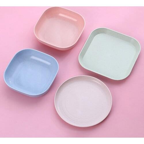 High-quality Wheat Straw Tableware Spit Bone Tray Household Plastic Tray Nordic Meal Garbage Sauce Tray Small Snack Fruit Tray