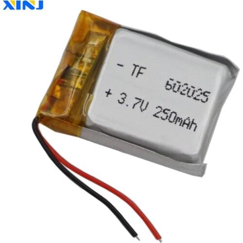 XINJ 3.7V 250mAh LiPo Lithium Polymer Rechargeable Battery Lipo 602025 For GPS Sat Nav Car Camera DVC DVR Driving recorder DIY