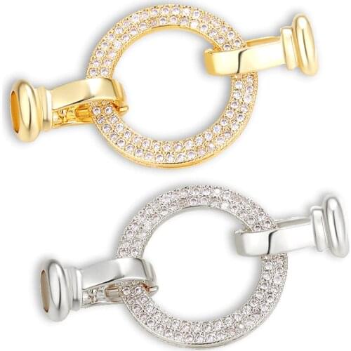 2021 New Brass Cubic Zirconia Gold Clasps Hooks for Diy Jewelry Pearl Beads Making Necklace and Bracelet Findings Accessories