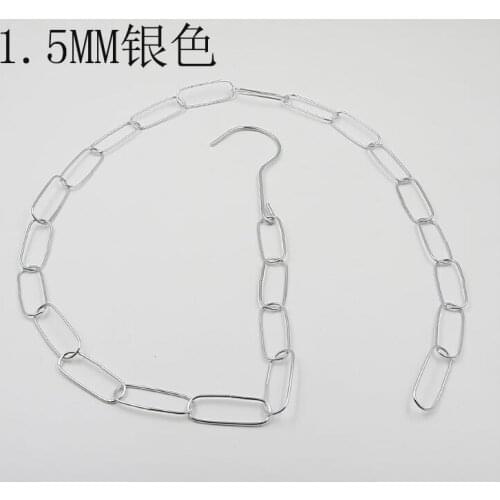 1.5mm Silver Shaped hook hanging iron chain clothing store,Bead chain display stand Robe Hooks Multi-Purpose Racks 10pc/lot A411
