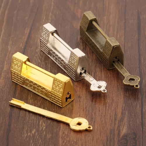 1Pcs Vintage Old Lock Retro Great Wall Padlock Jewelry Wooden Box Padlock Lock for Suitcase Drawer Cabinet Door Hardware Locks