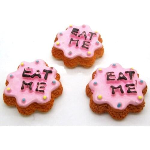 20Pcs Resin Pink "Eat Me" Decoration Crafts Flatback Cabochon Scrapbooking Fit Hair Clips Embellishments Beads Diy