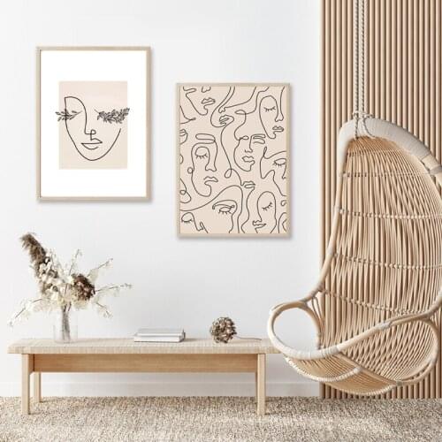 Abstract Minimalist Head Portrait Paintings Wall Art Nordic Canvas Prints and Posters Living Room Bedroom Corridor Decoration