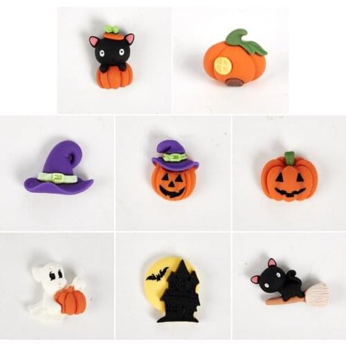 10pcs Resin Halloween Accessories Flat Back Diy Decoration Crafts Party Supplies Family Gathering Party Supplies