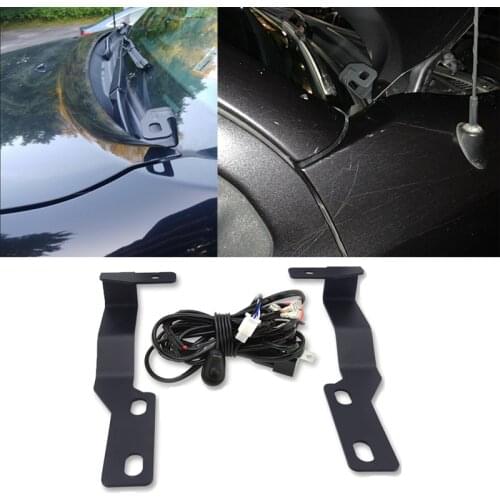 Car Accessories A-Pillar Hood Ditch Cube Fog Light Mount Brackets Wire For 2005-2015 Toyota Tacoma Hood Mount