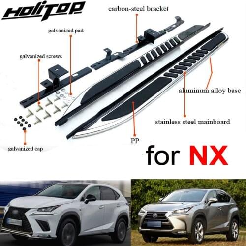 Hot sale side step nerf bar running board for LEXUS NX NX300h NX200T 304 stainless steel high brightness edge pipe, "EU" model
