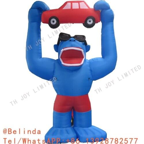 Free Shipping! 6m Inflatable Gorilla Advertising Cartoon Inflatable Advertising Decoration Igloo Inflatable Blue Cartoon