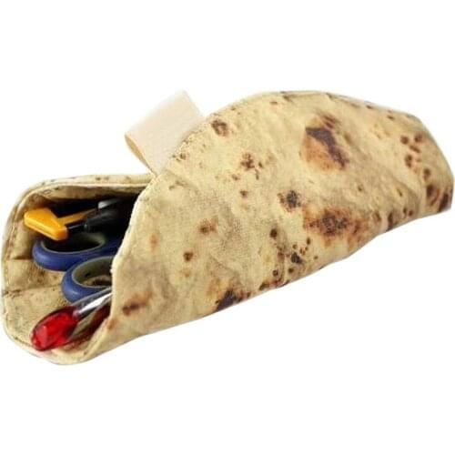 Roll Pencil Case Burrito Storage Bag Funny Burrito Tortilla Roll Pencil Case Pen Pouch School Supplies #BW