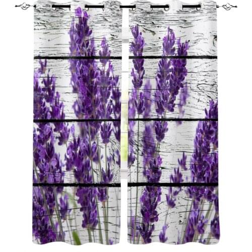 Purple Lavender Wood Board Vintage Style Modern Curtains for Living Room Bedroom Kitchen Curtains Drapes Window Treatments