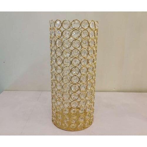 IMUWEN Crystal Candle Holder 28CM Candlestick Candle Lantern Wedding Centerpieces Table Vase Pillar Storage For Home Party Decor