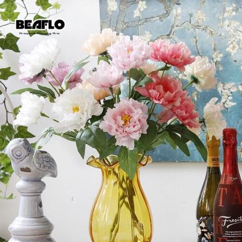 HIGHT Quality Artificial Flowers Peony silk Fake Flower European 1 Bouquet Wedding Home Table Party Decoration