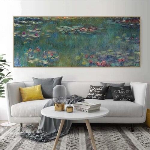 Water Lilies By Claude Monet Famous Canvas Paintings On The Wall Art Posters And Prints Impressionist Art Pictures Wall Decor