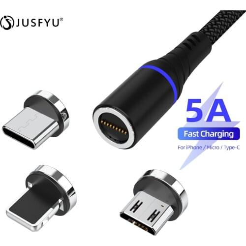 5A Magnetic USB Cable Fast Charging USB Type C wire Magnet Sync Charger Data Charge Micro USB Cord For iPhone X Samsung Xiaomi