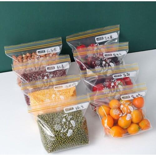 30 Pcs Reusable Food Storage Freezer Bag Leak-Roof Boxed Extraction Waterproof Moisture-Proof Kitchen Organizer Fresh-Keeping