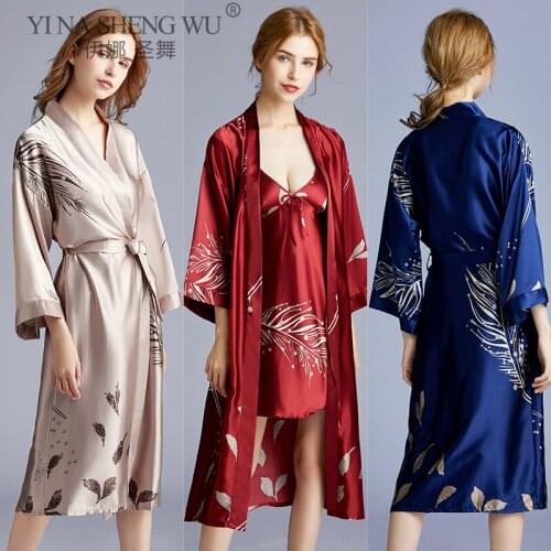 Fashion Womens Summer Mini Kimonos Robe Lady Bath Gown Yukata Nightgown Sleepwear Sleepshirts Pijama Mujer Home Wear Size M-XXL