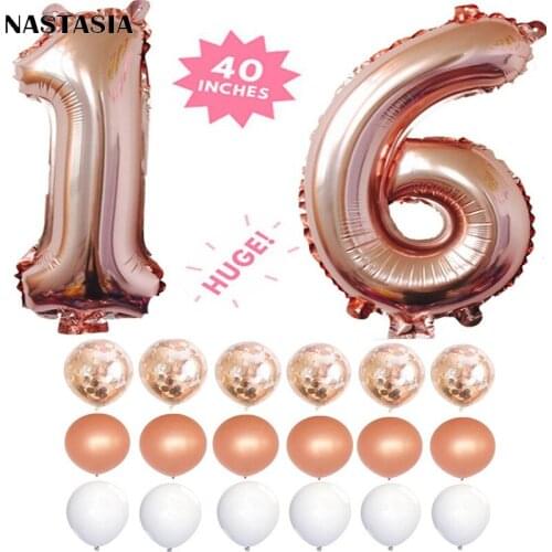 Rose gold digital aluminum balloon set Birthday Party Anniversary Valentines Day Wedding&Engagement baby shower Decorative item