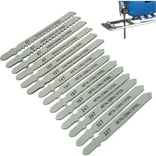 14pcs New Assorted Jigsaw Blade Set For Fobosch Metal Plastic Wood Jig Saw Blade